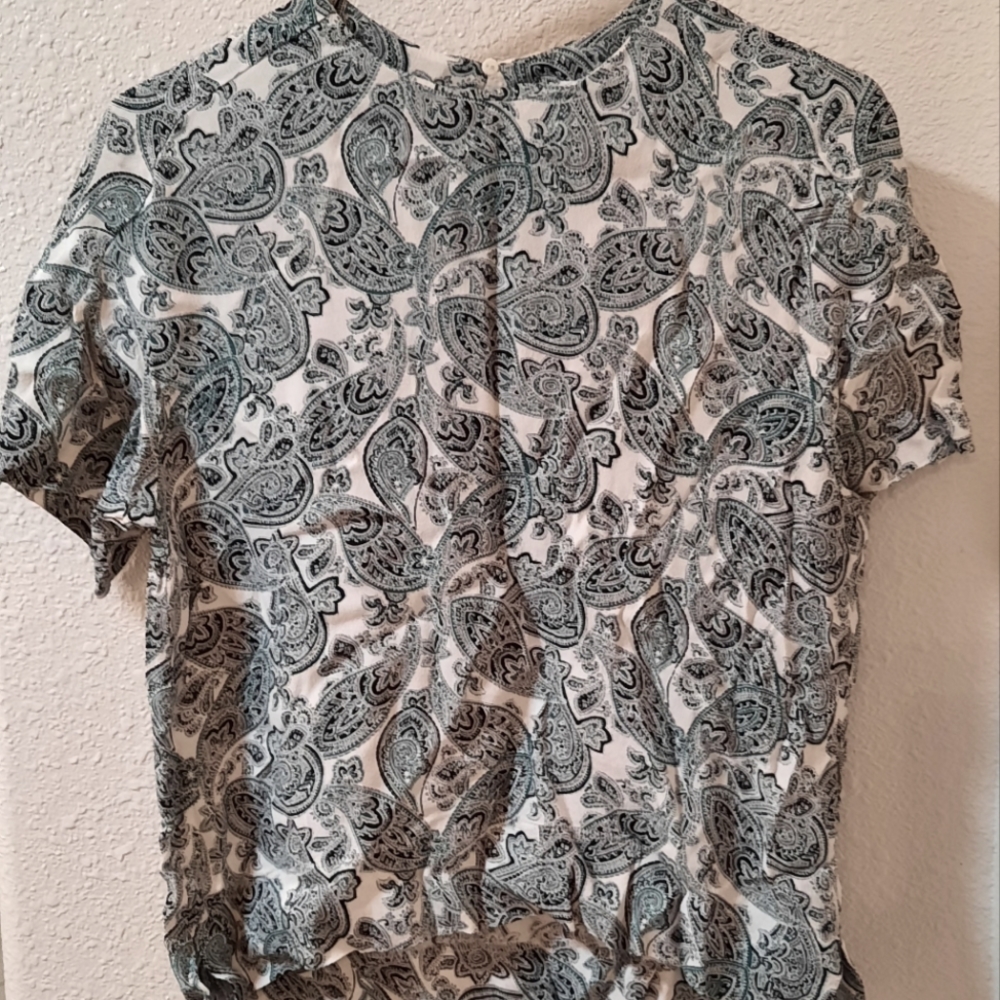 H&M Green Paisley Blouse